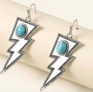 Turquoise Lightning Drop Earrings